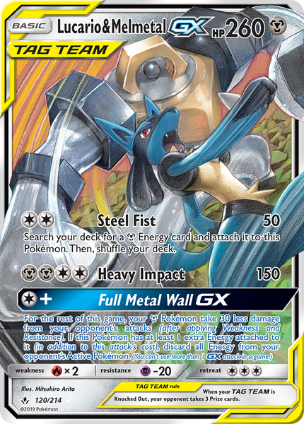 120/214 Melmetal & Lucario GX - Ultra Rare - Unbroken Bonds (UNB)