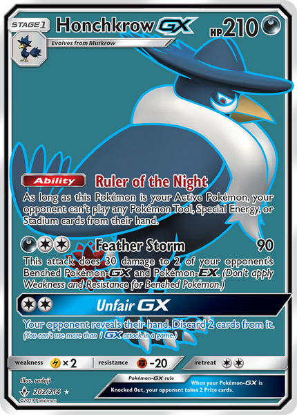 202/214 Honchkrow GX - Full Art Ultra Rare - Unbroken Bonds (UNB)